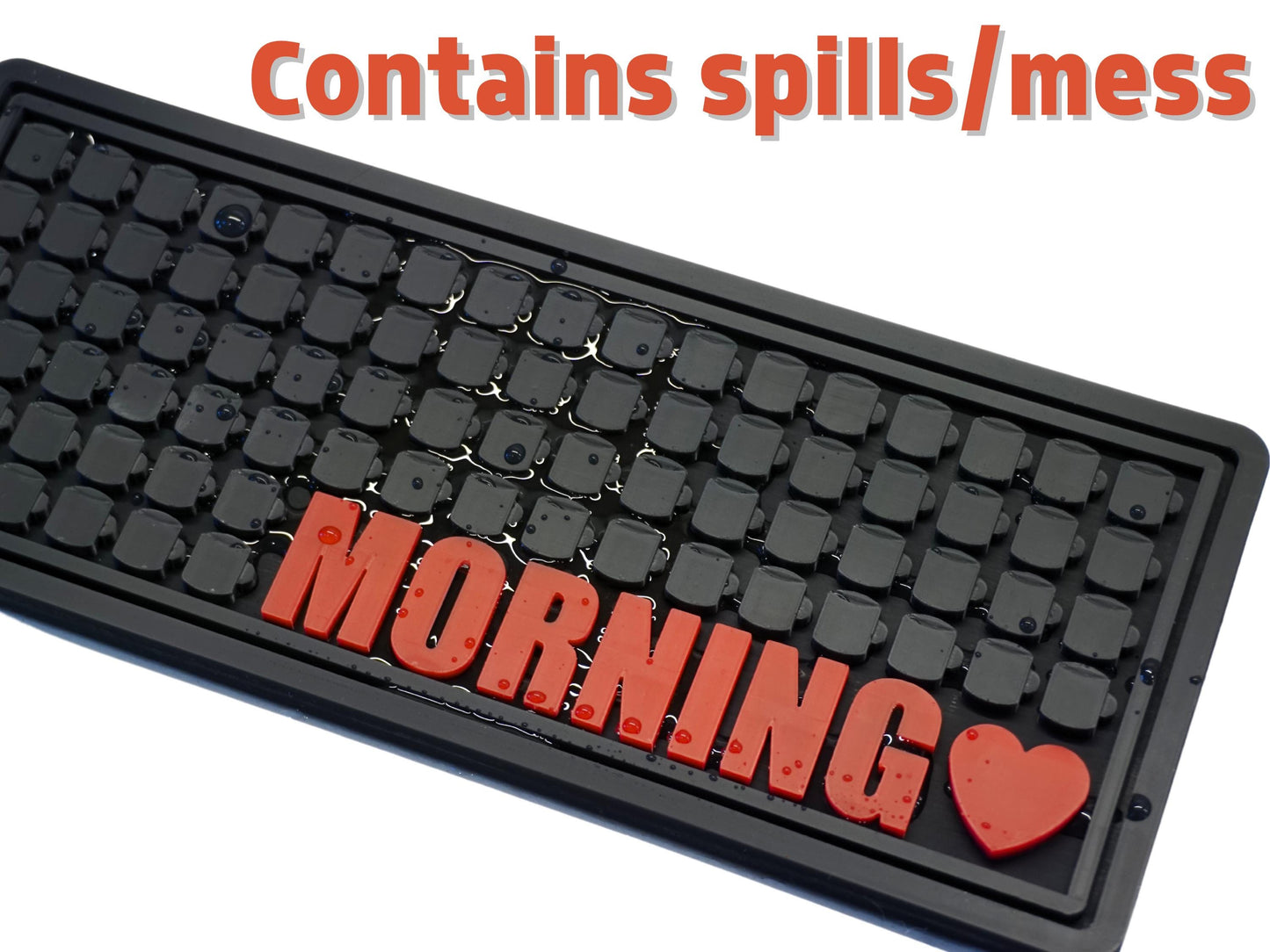 Morning Heart Silicone Coffee Bar Mat (Small) | Oversized Coaster – Handmade Unique Gift | Coffee Lover's Gift