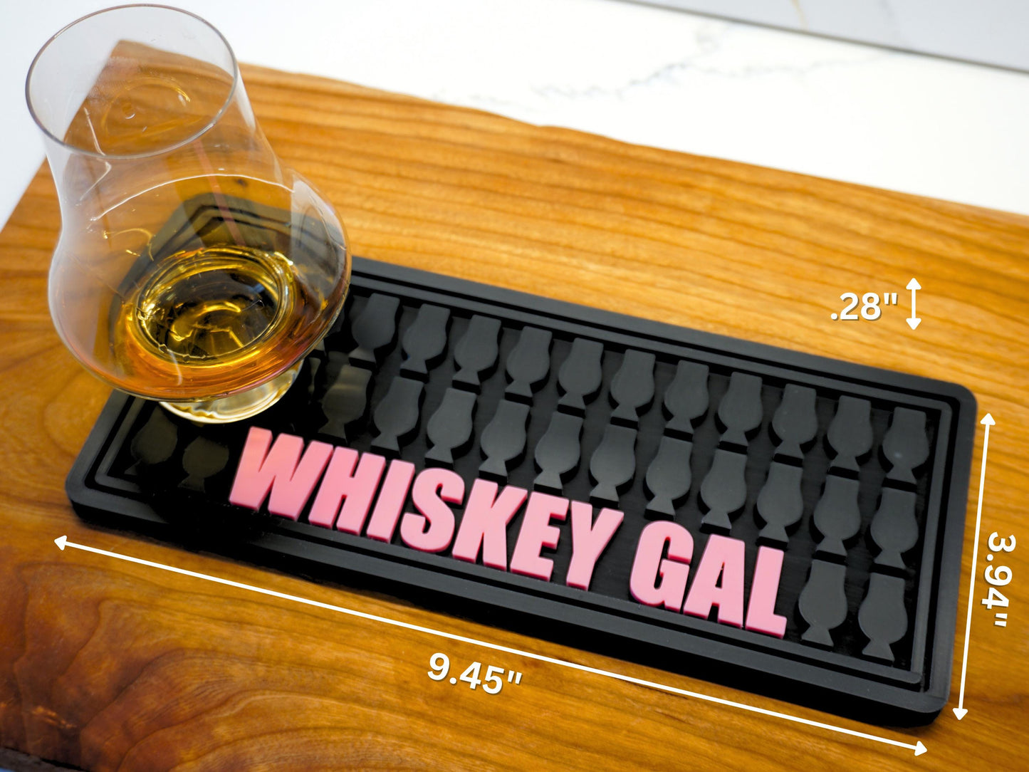 Whiskey Gal Snifter Glass Bar Mat (Small) | Oversized Coaster – Handmade Unique Gift | Whiskey Lover's Gift