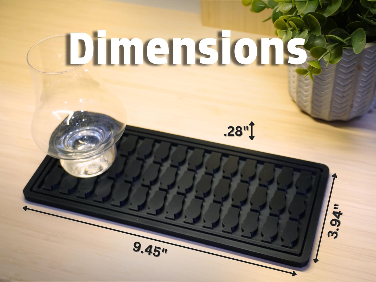 Snifter Glass Silicone Bar Mat (Small) | Oversized Coaster – Handmade Unique Gift | Whiskey Lover's Gift