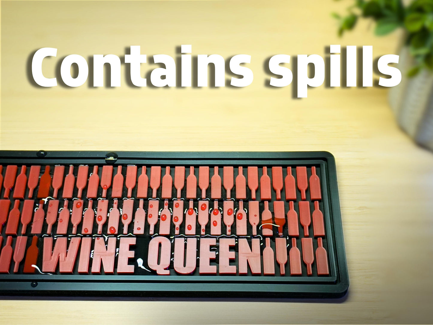 Wine Bottle Silicone Bar Mat (Small) "Wine Queen" | Oversized Coaster – Handmade Unique Personalized Gift | Wine Lover's Gift