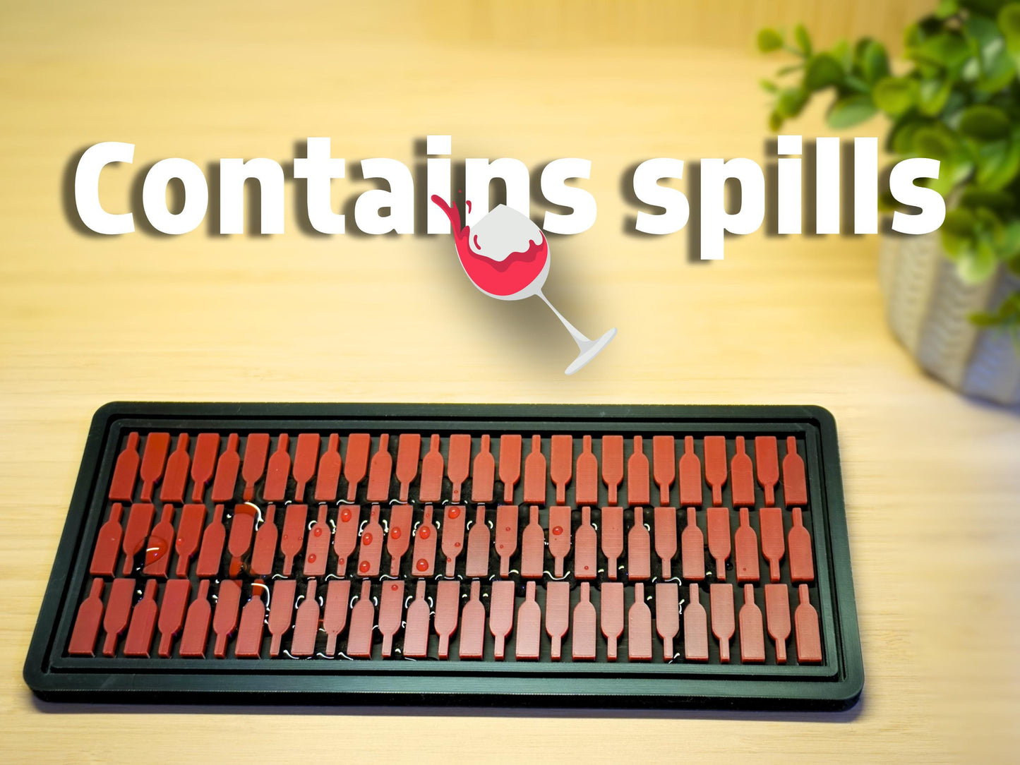 Wine Bottle Silicone Bar Mat (Small) | Oversized Coaster – Handmade Unique Gift | Wine Lover's Gift