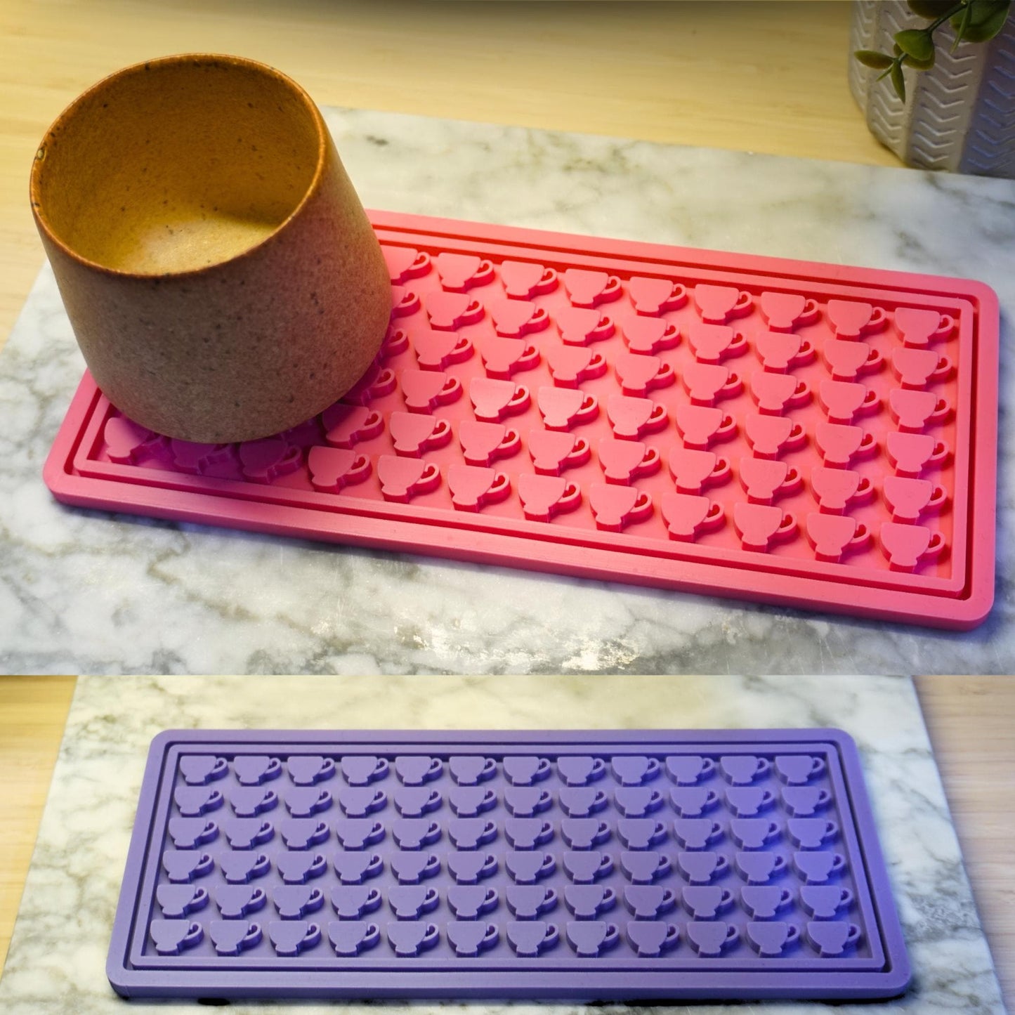 Teacup Silicone Bar Mat (Small) | Oversized Coaster – Handmade Unique Gift | Tea / Coffee Lover's Gift