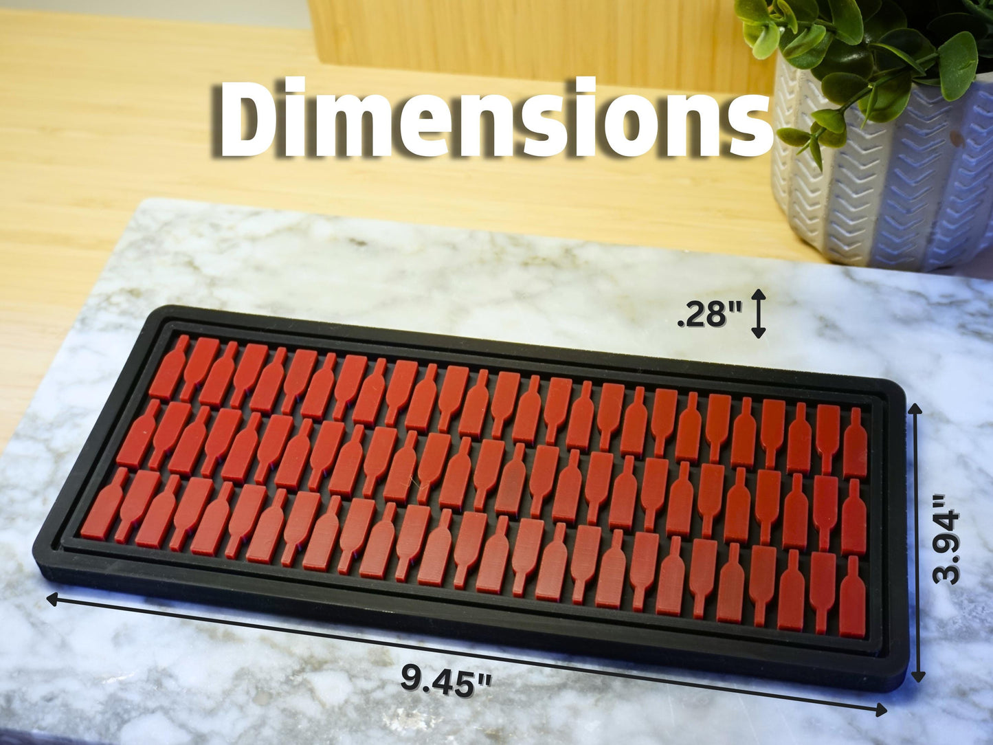 Wine Bottle Silicone Bar Mat (Small) | Oversized Coaster – Handmade Unique Gift | Wine Lover's Gift