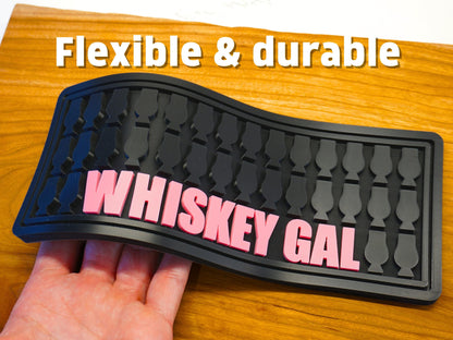 Whiskey Gal Snifter Glass Bar Mat (Small) | Oversized Coaster – Handmade Unique Gift | Whiskey Lover's Gift