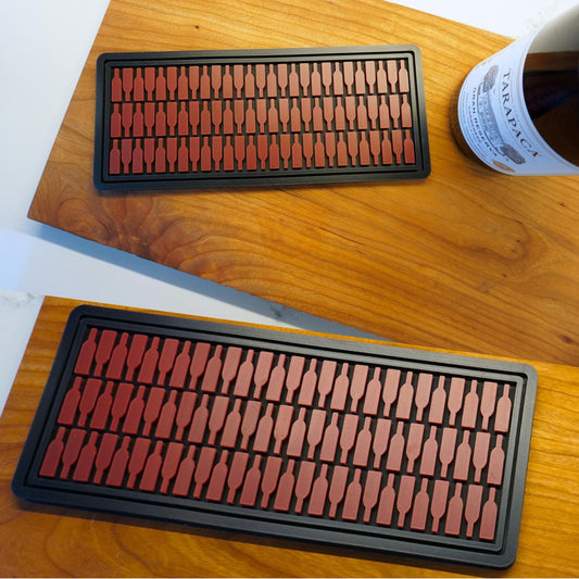 Wine Bottle Silicone Bar Mat (Small) | Oversized Coaster – Handmade Unique Gift | Wine Lover's Gift
